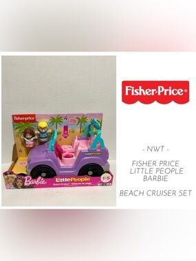 🆕FISHER PRICE - NWT - DISCONTINUED LITTLE PEOPLE BARBIE BEACH CRUISER PLAYSET